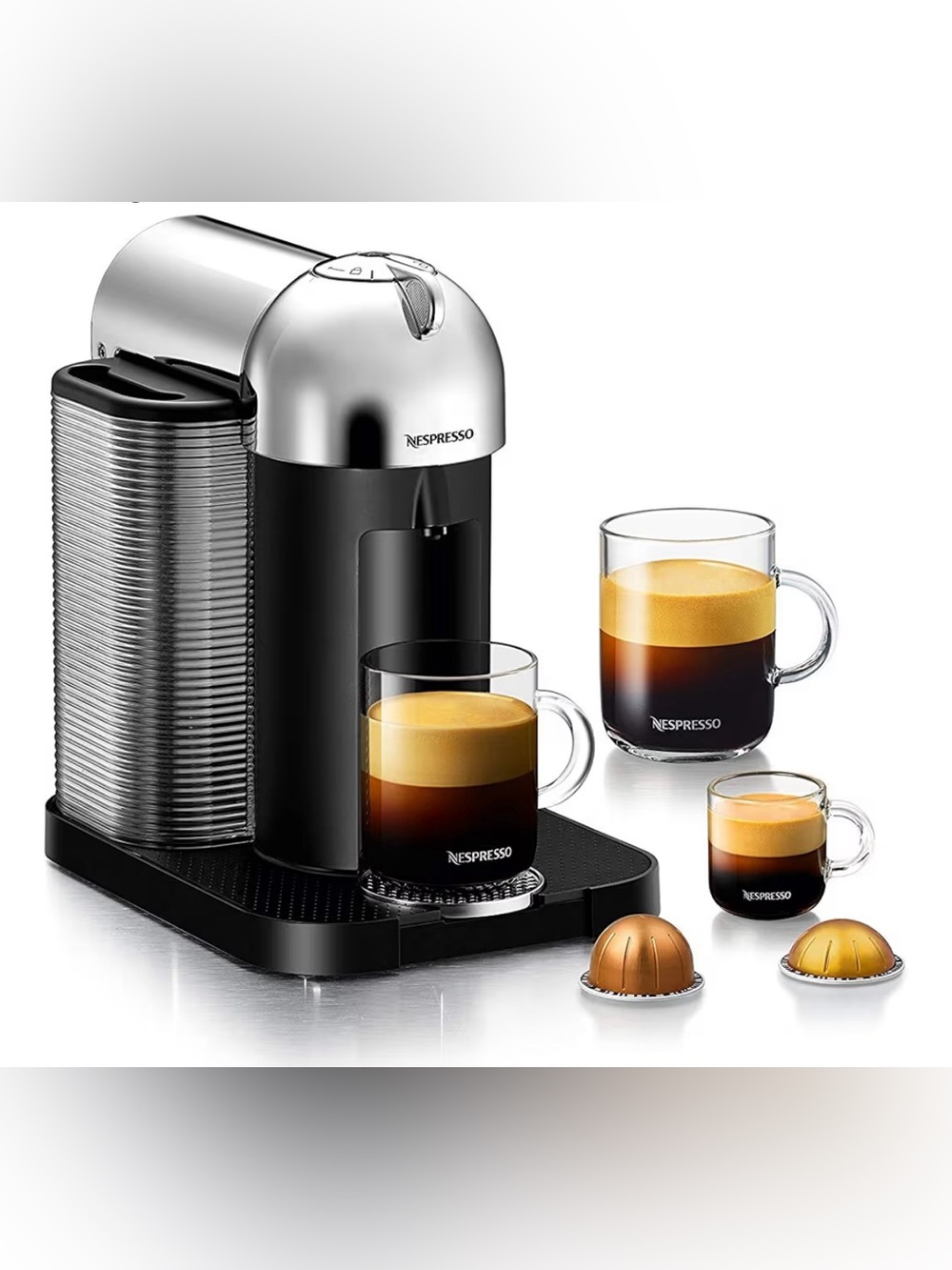 BRAND NEW Nespresso Vertuo Pod Coffee & Espresso Machine Chrome By Breville